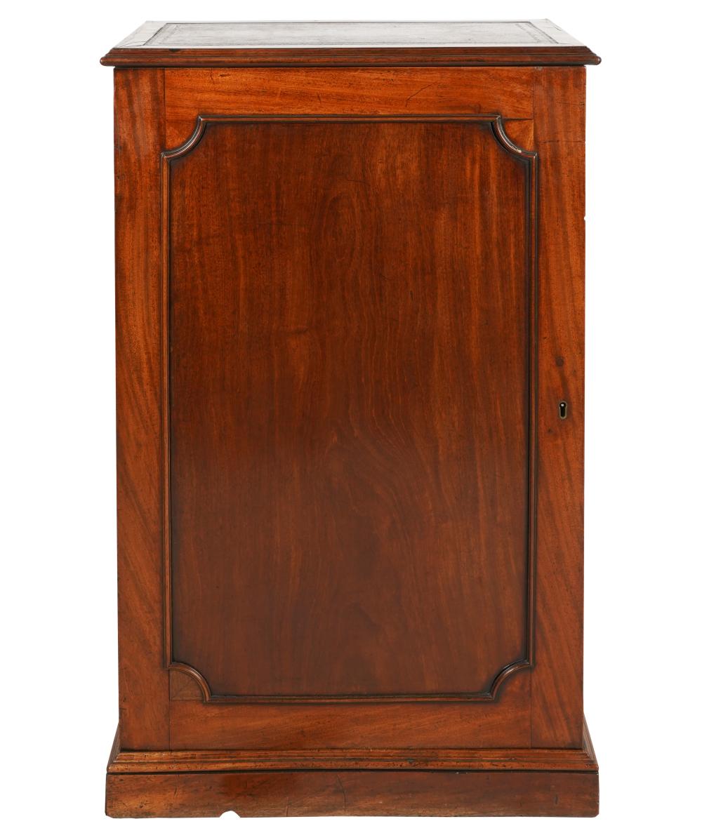 MAHOGANY OFFICE CABINETthe leather-inset