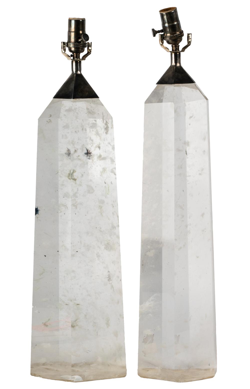 PAIR OF ROCK CRYSTAL TABLE LAMPSunmarked  3270db