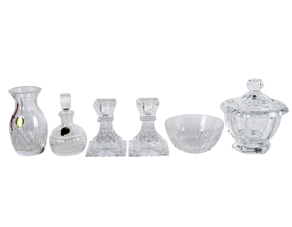 GROUP OF WATERFORD & BACCARAT CRYSTALeach