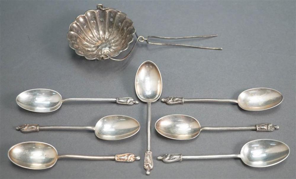 GROUP WITH SEVEN SILVER PLATED