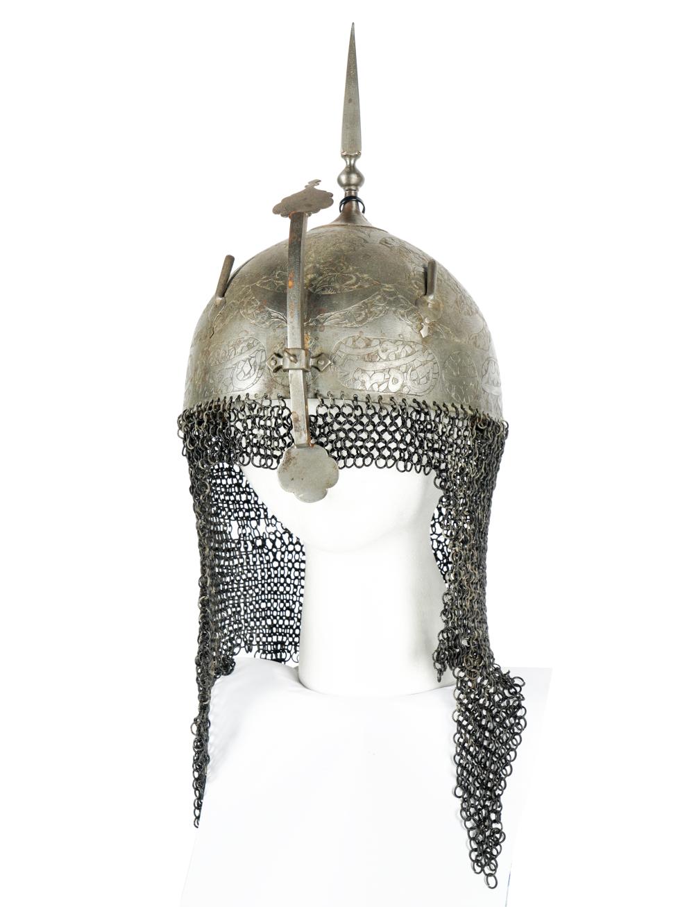 PERSIAN METAL HELMETwith chainmail;