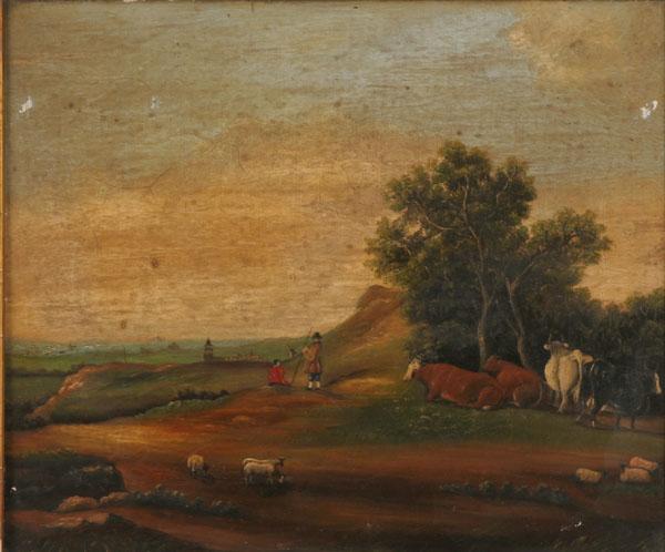 Primitive Dutch pastoral landscape