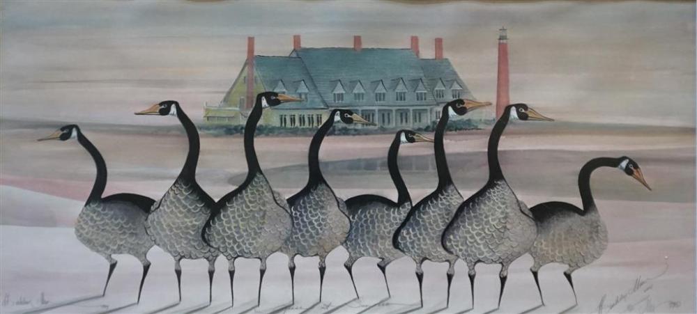 P BUCKLEY MOSS, GEESE AT SUNRISE, COLOR