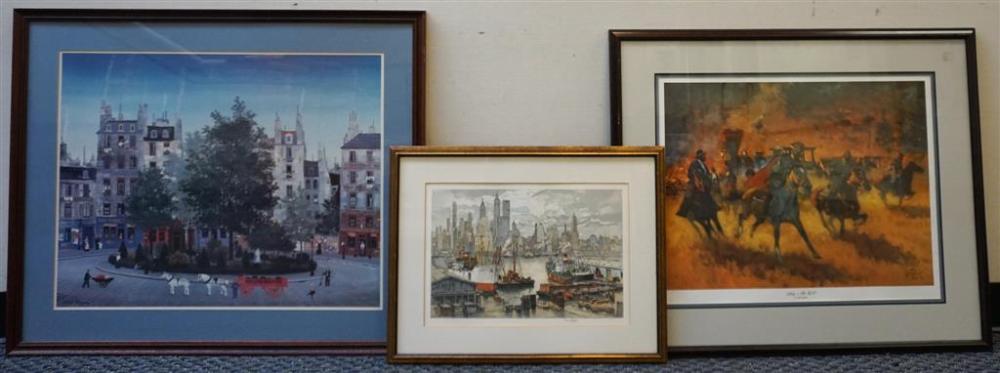 THREE ASSORTED WORKS OF ART, LARGEST