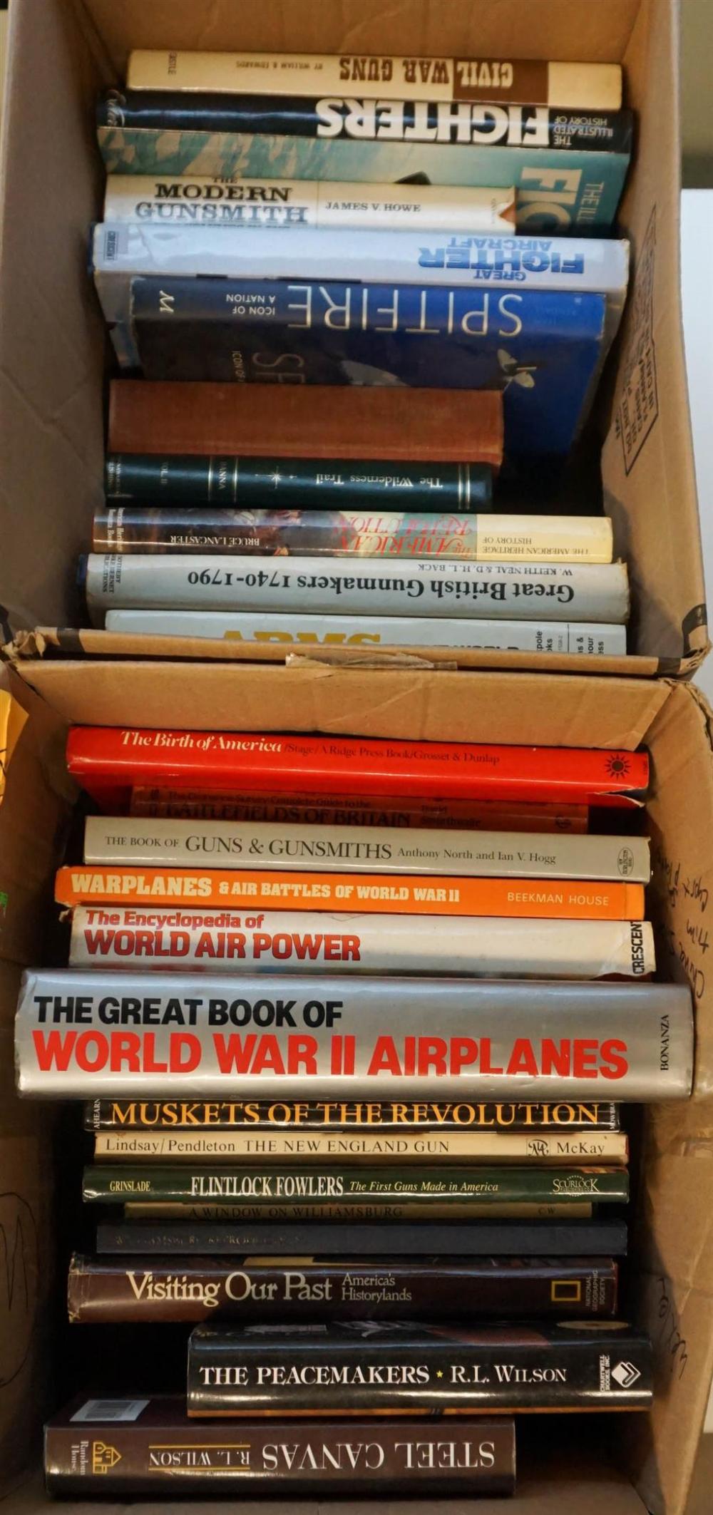 TWO BOXES OF BOOKS RE ARMAMENTS 327184