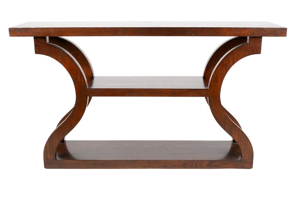 STAINED WOOD CONSOLE TABLEmodern  3271ef