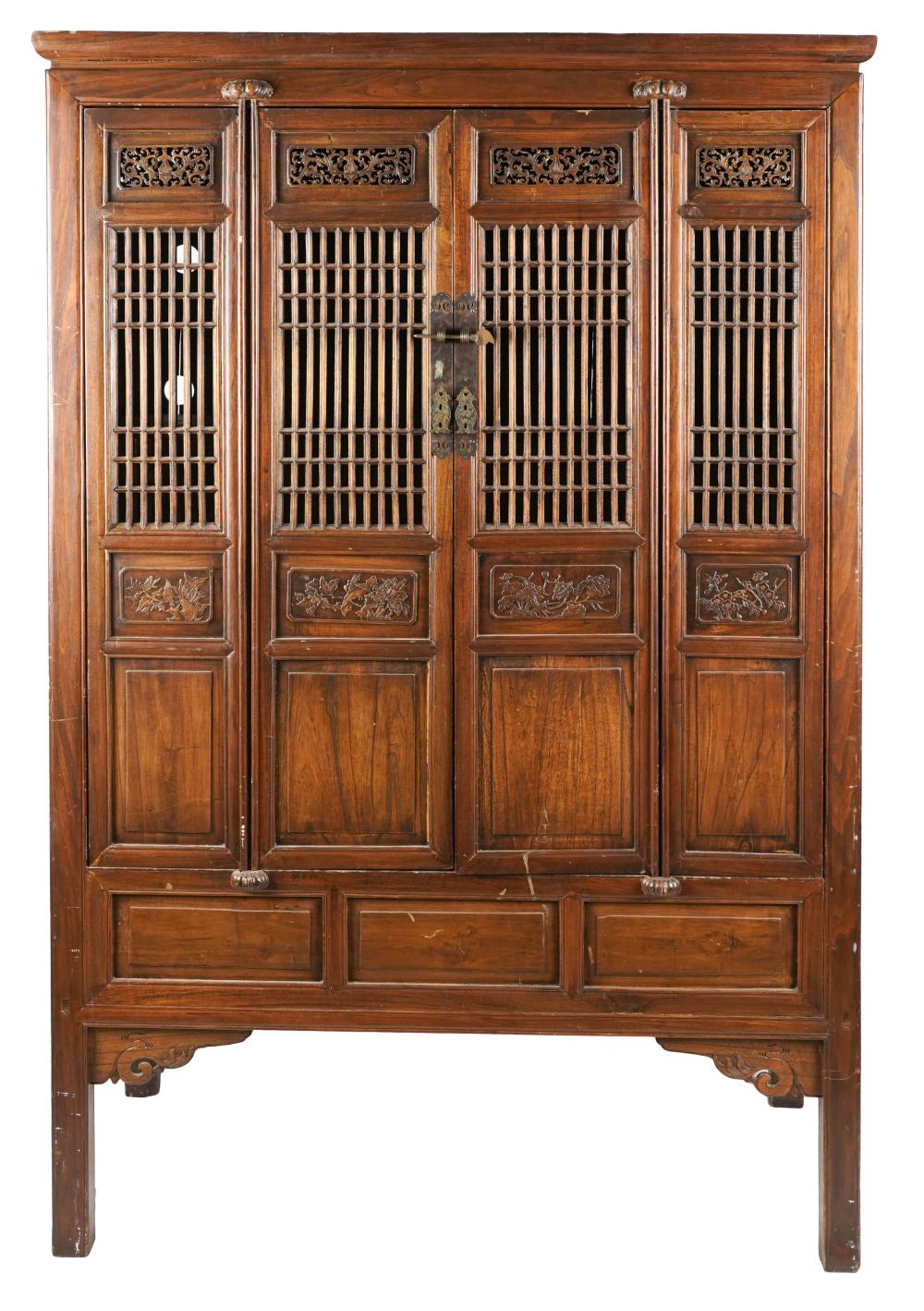 CHINESE CARVED CABINETthe hinged  327223