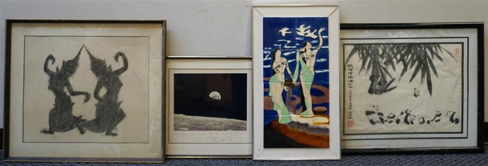 FOUR ASSORTED WORKS OF ARTFour