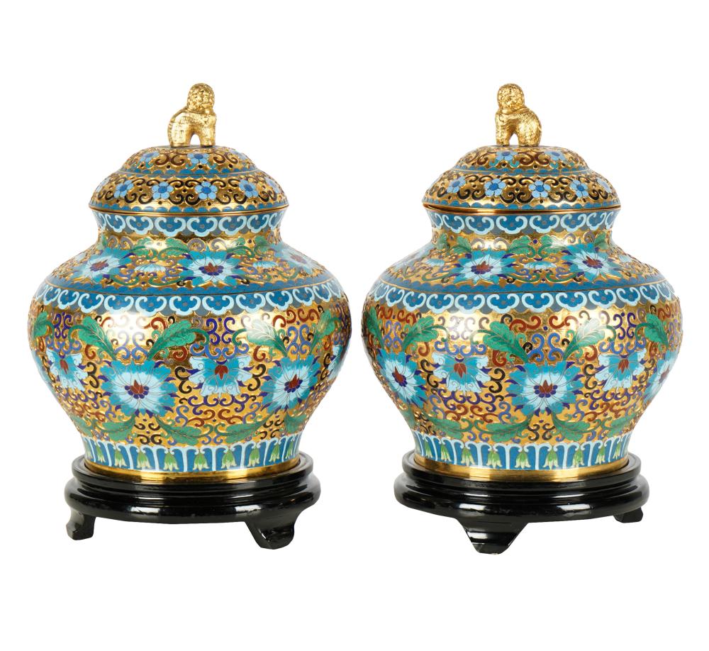 PAIR OF CLOISONNE ENAMEL COVERED 327235