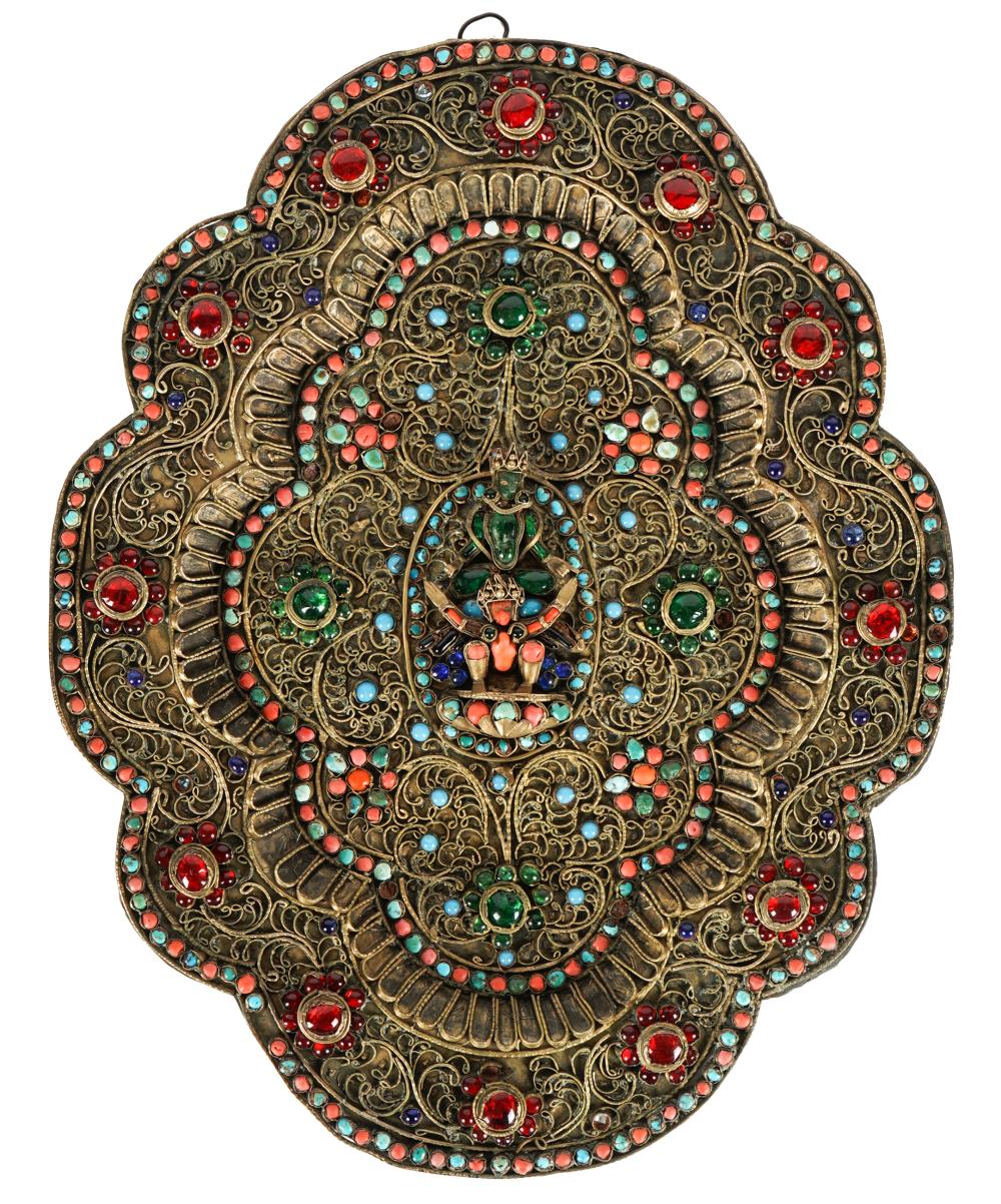 NEPALESE INLAID METAL PLAQUEfilligree