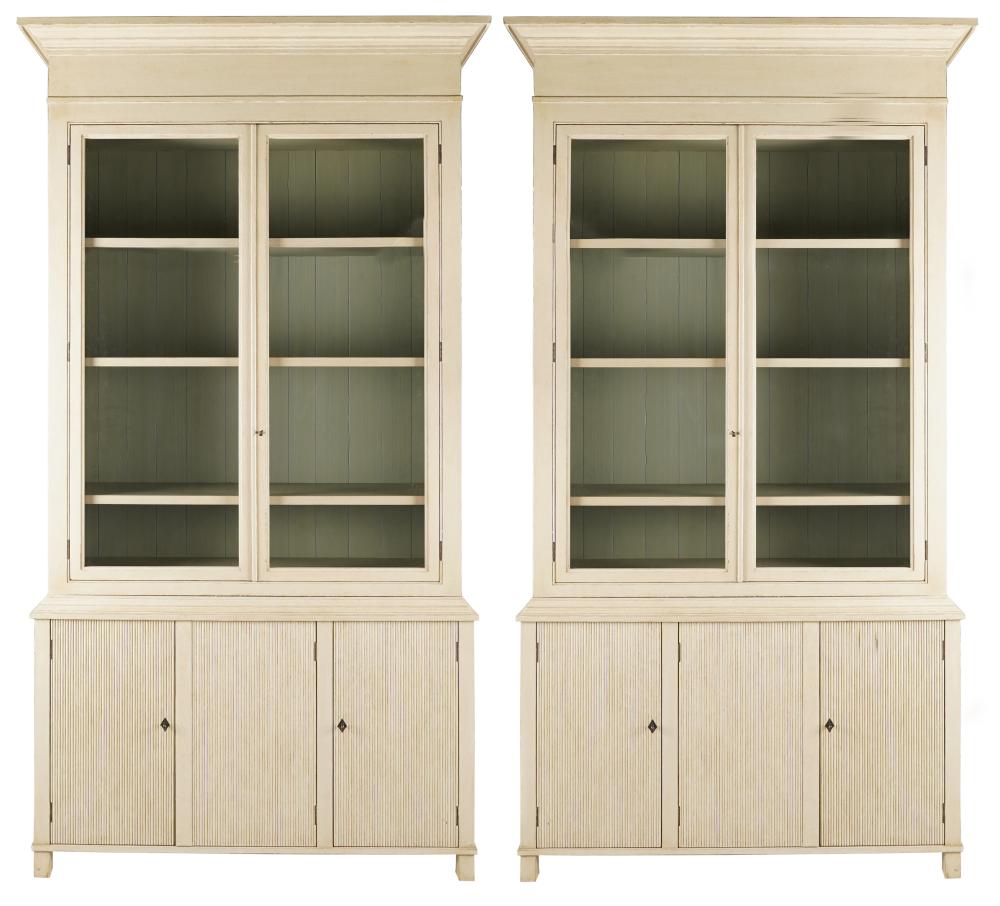PAIR OF GUSTAVIAN-STYLE PAINTED