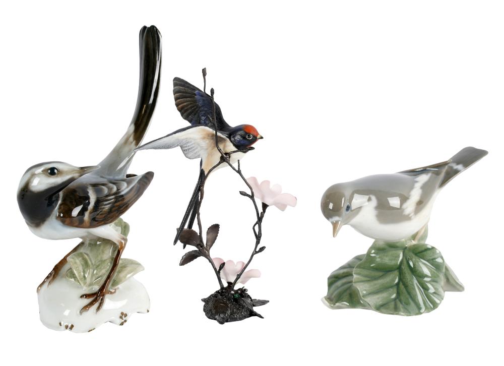 THREE ASSORTED BIRD FIGURESthe 3272c9