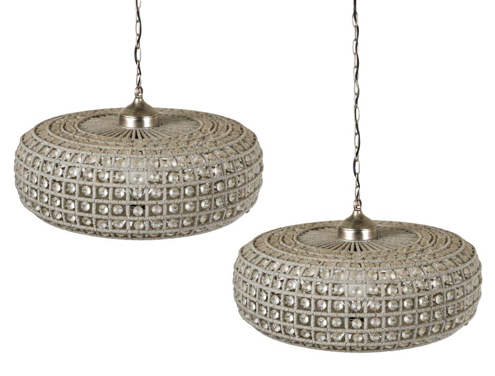 PAIR OF MODERN CEILING LIGHT FIXTURESglass