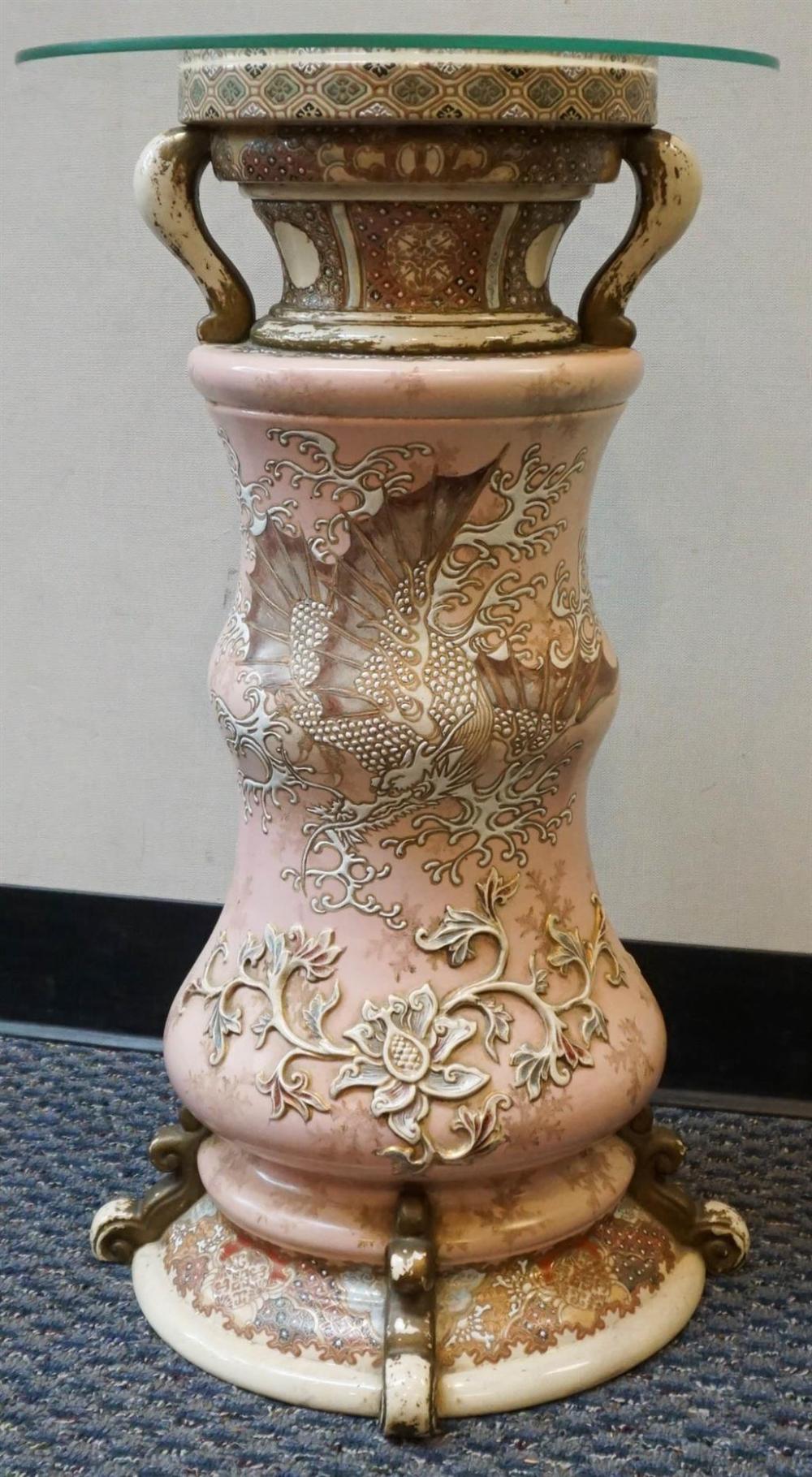 JAPANESE EARTHENWARE PEDESTAL,