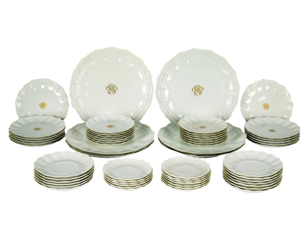 LIMOGES PORCELAIN PARTIAL SERVICEgreen