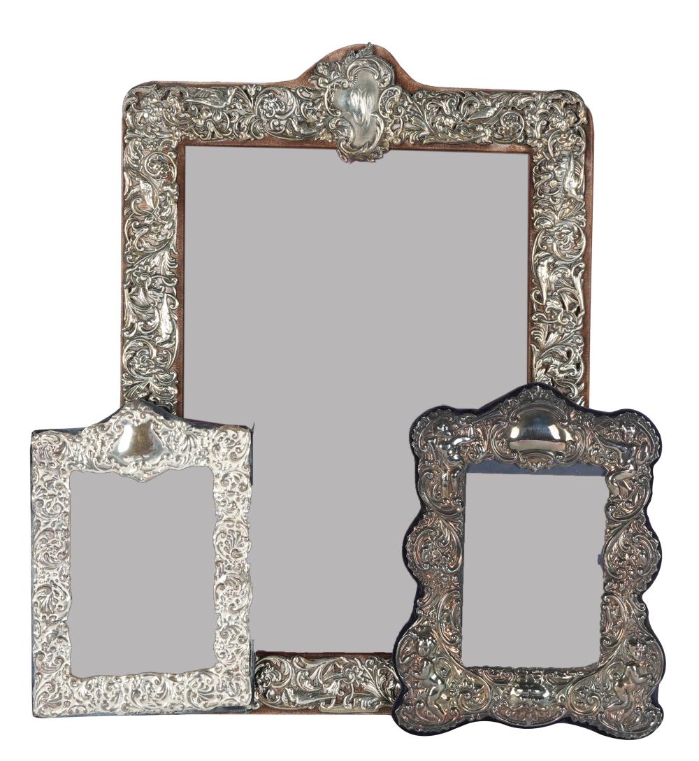 THREE ORNATE STERLING PICTURE FRAMESthe