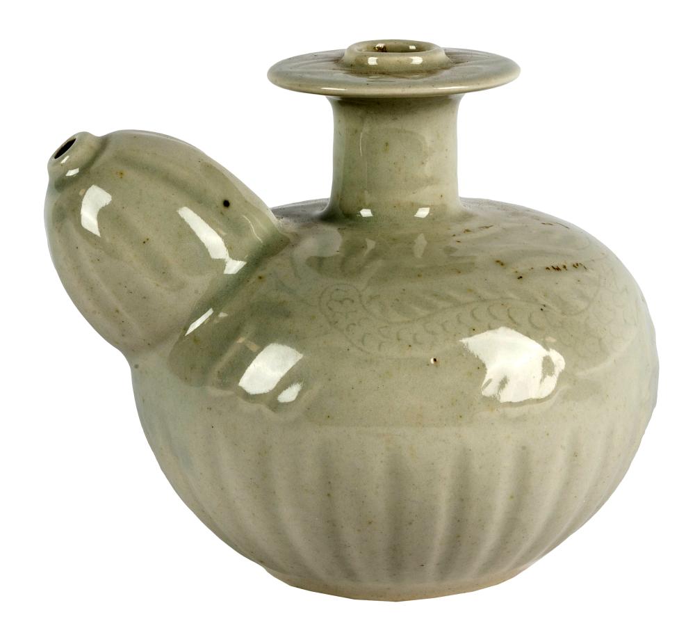 CHINESE INCISED CELADON PORCELAIN KENDIProvenance: