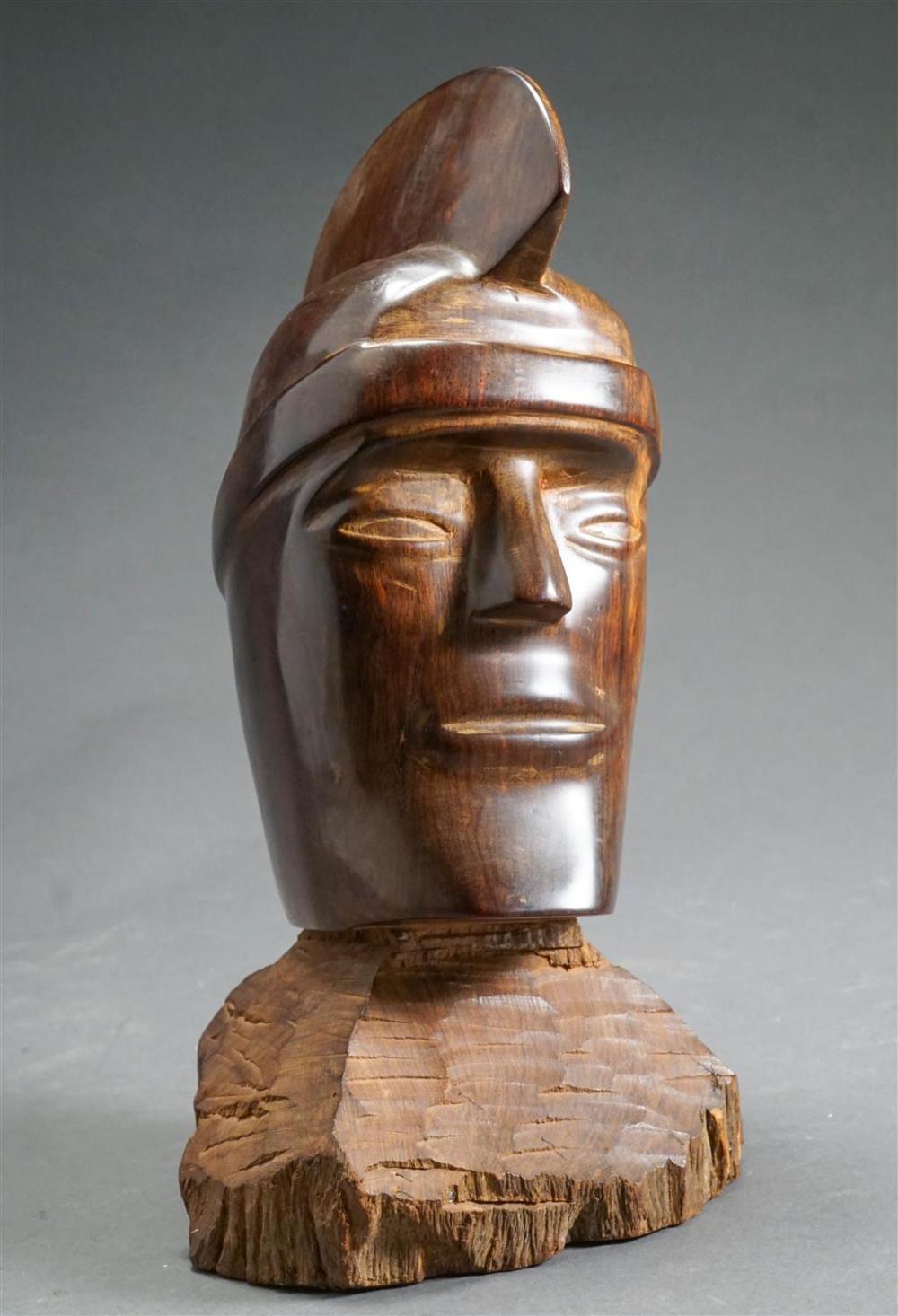 CARVED WOOD BUST OF A SOLDIER  3273b2