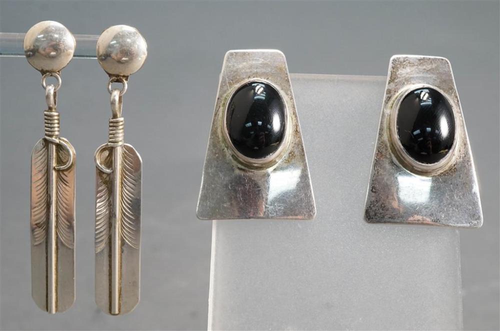 TWO PAIRS SOUTHWEST SILVER PIERCED