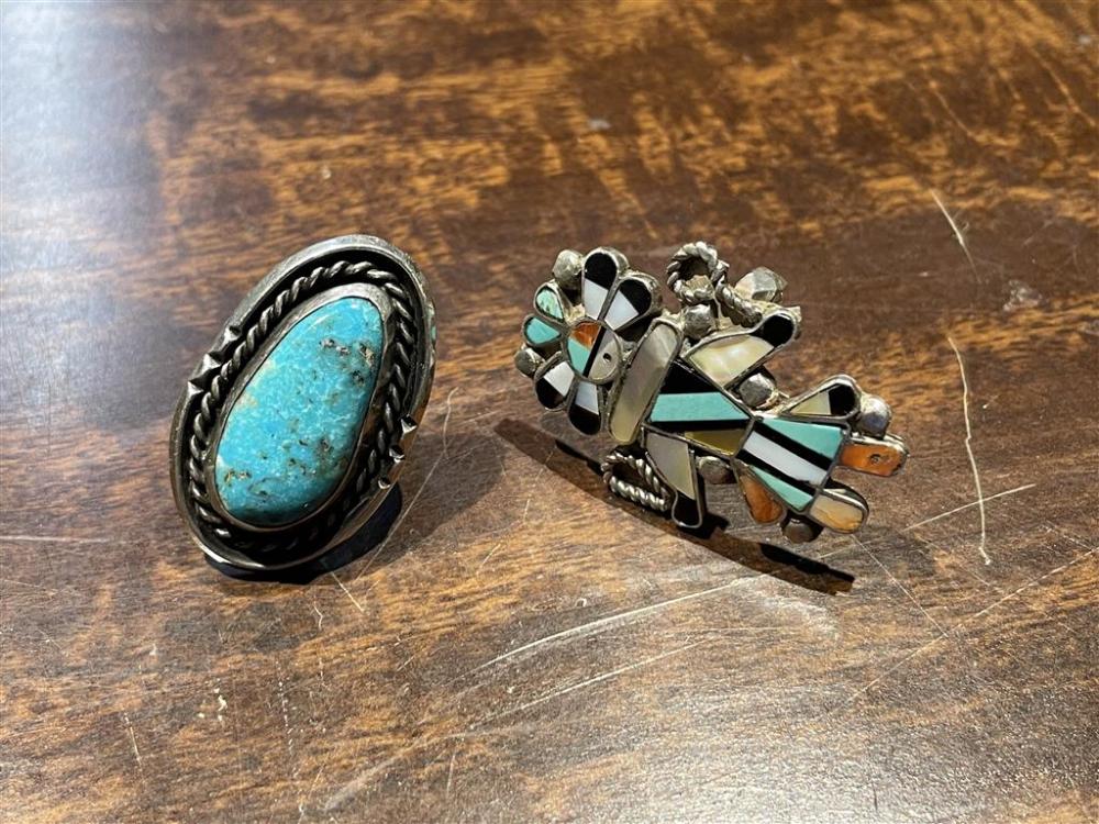 NAVAJO SILVER AND TURQUOISE RING 327402