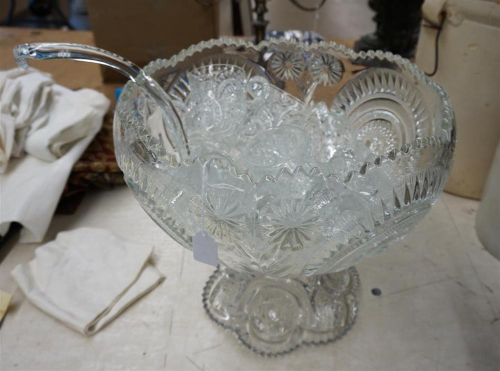 AMERICAN PRESSED GLASS PUNCH BOWL, 18