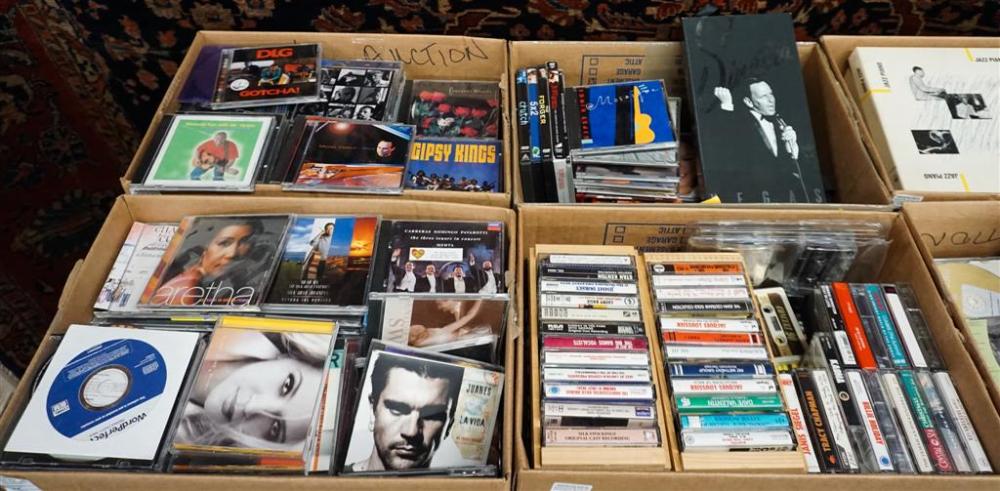 SEVEN BOXES WITH DVD'S, CASSETTES