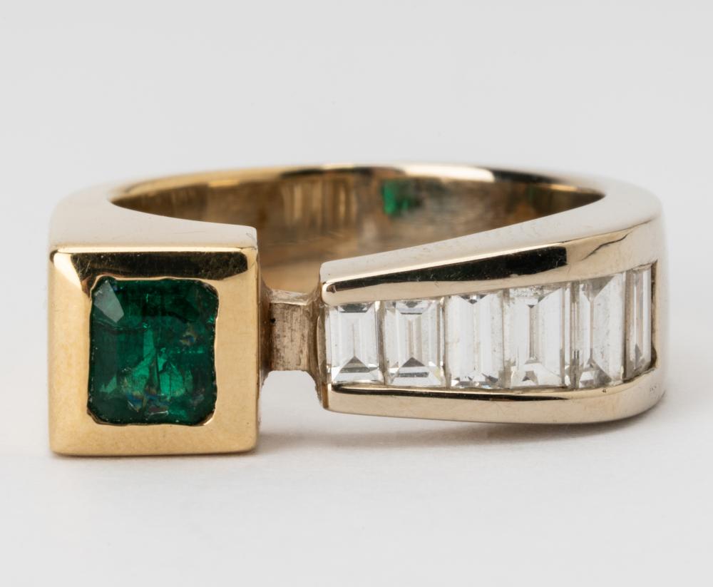 14 KARAT GOLD DIAMOND EMERALD 3274e5