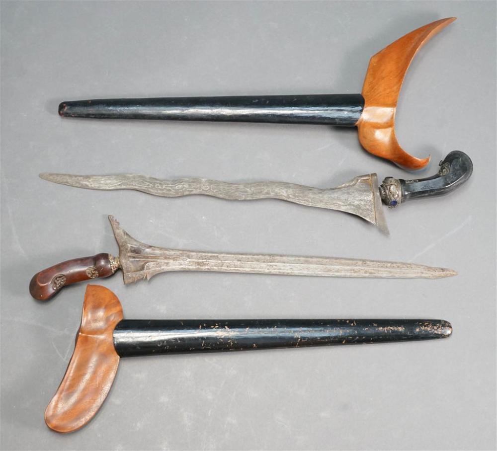 TWO JAVANESE KRIS KNIVES WITH SHEATHS  327568