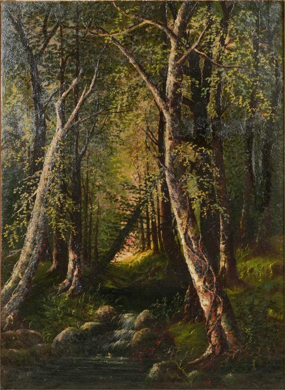 UNKNOWN ARTIST FOREST INTERIORoil 3275a9