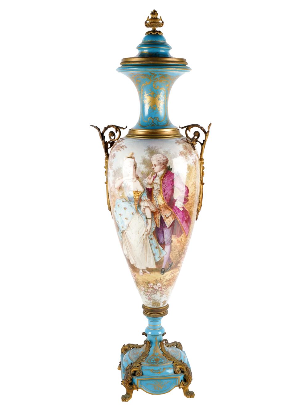 SEVRES-STYLE PORCELAIN URN20th