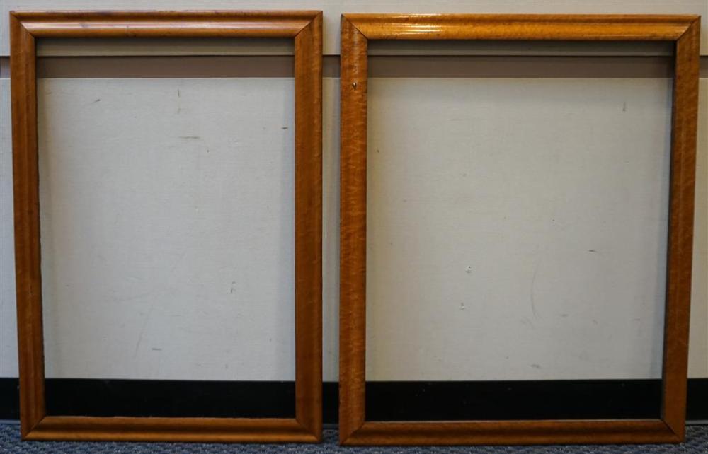 TWO FIGURED MAPLE FRAMES, LARGER