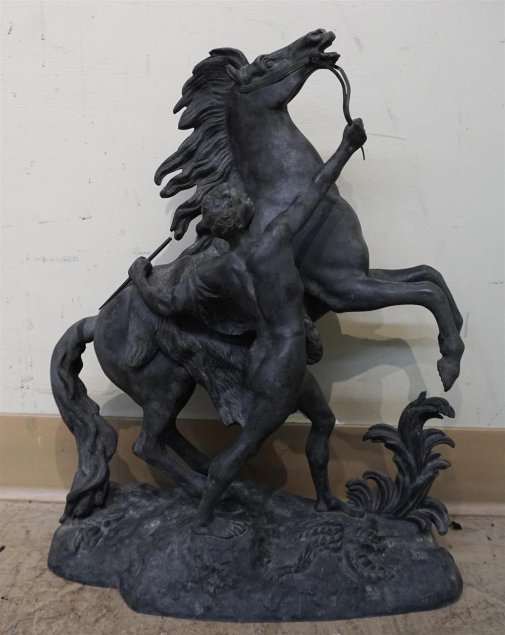 PATINATED METAL FIGURE OF MARLY HORSE,