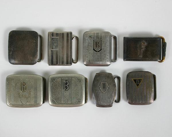 Lot of eight Art Deco silver belt 50bca