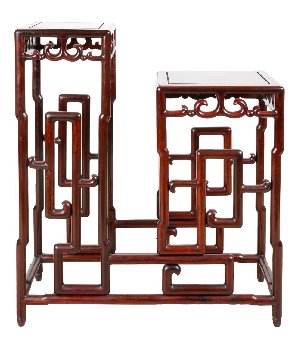 CHINESE CARVED WOOD TIERED SHELFunsigned  3275ef
