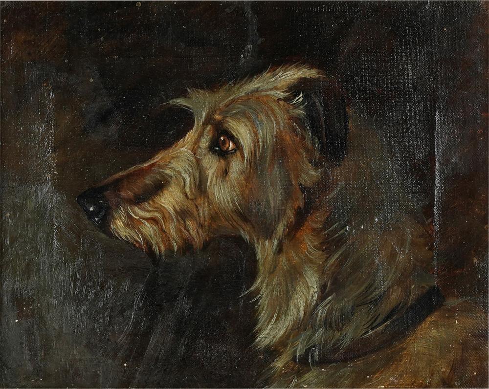19TH CENTURY: PORTRAIT OF A DOGoil