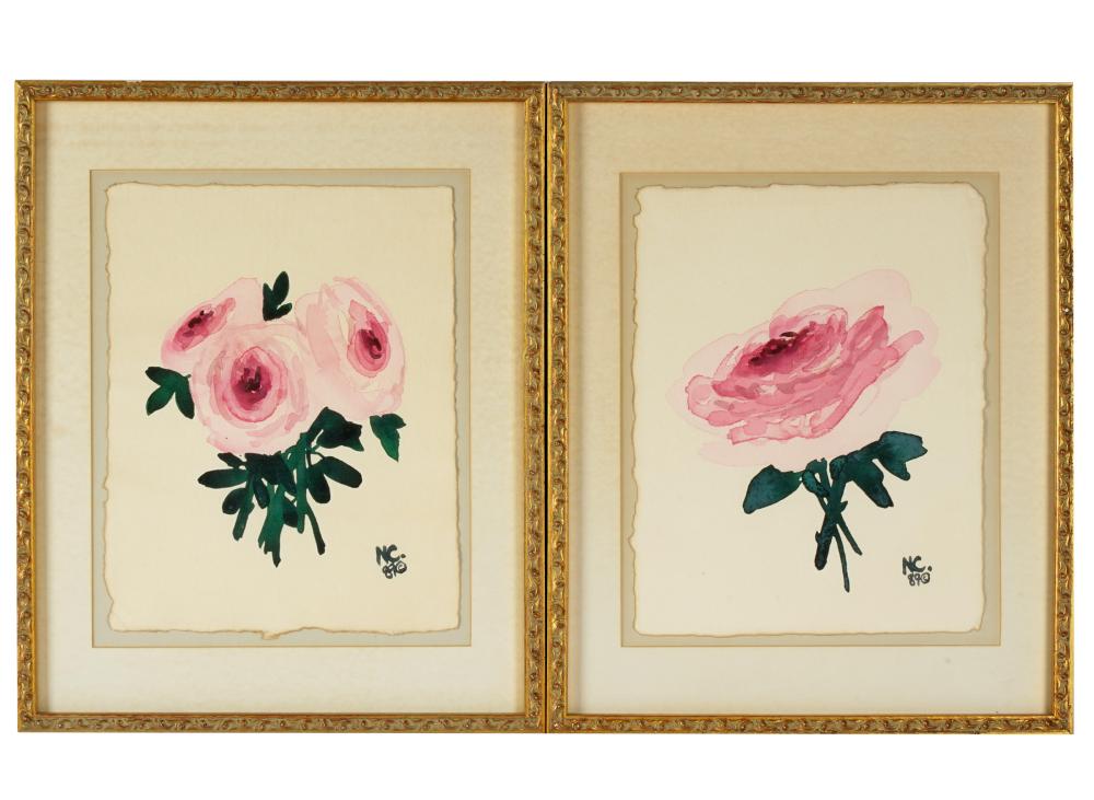 LATE 20TH CENTURY TWO FLORAL COMPOSITIONS1989  3276b4