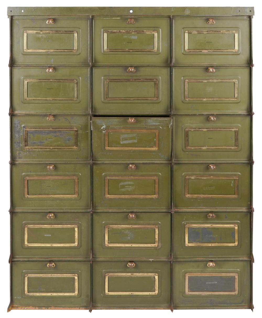 GERMAN GREEN-PAINTED METAL MAIL