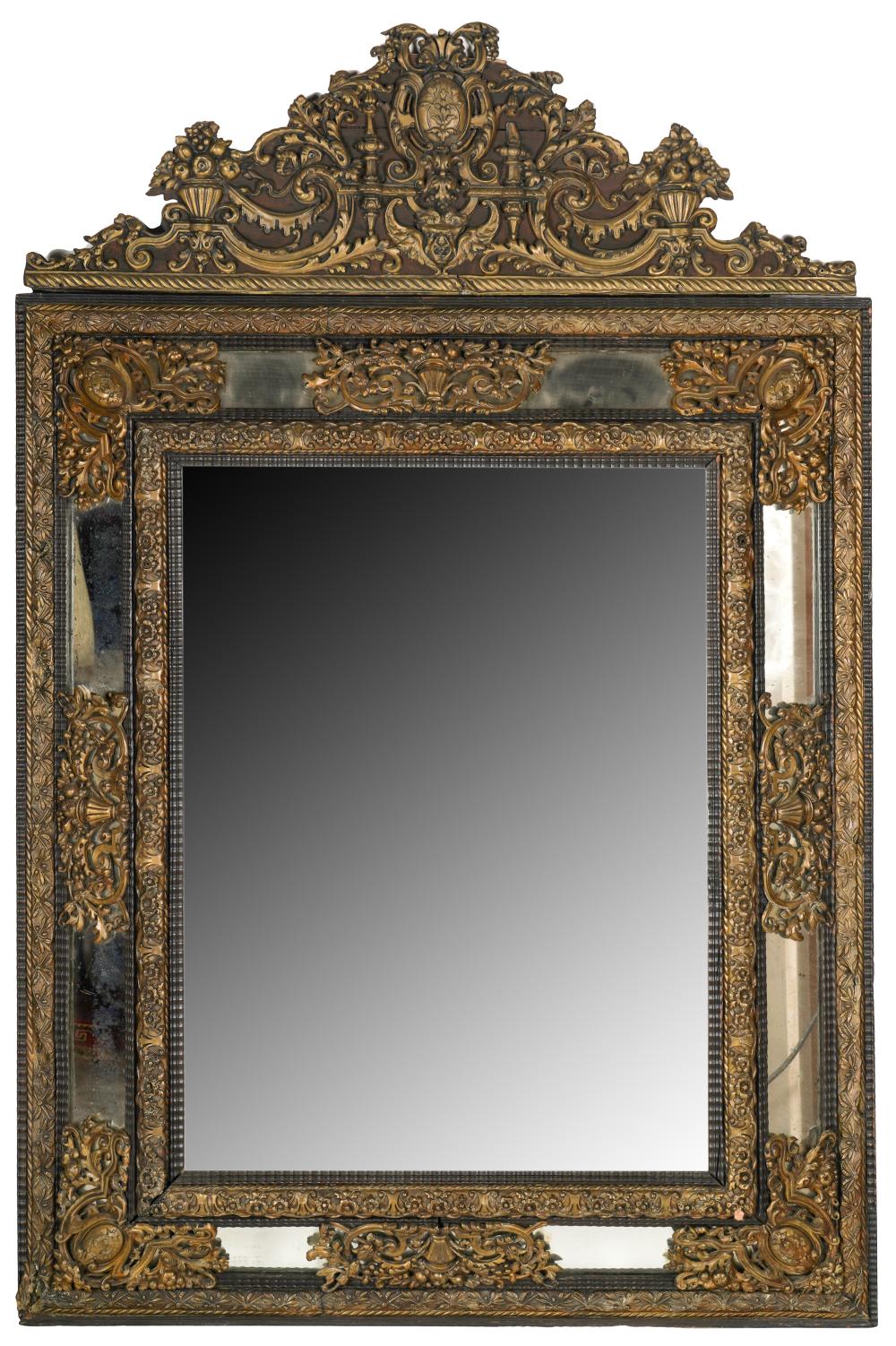 BAROQUE STYLE GILT METAL WALL MIRRORthe 3276d4