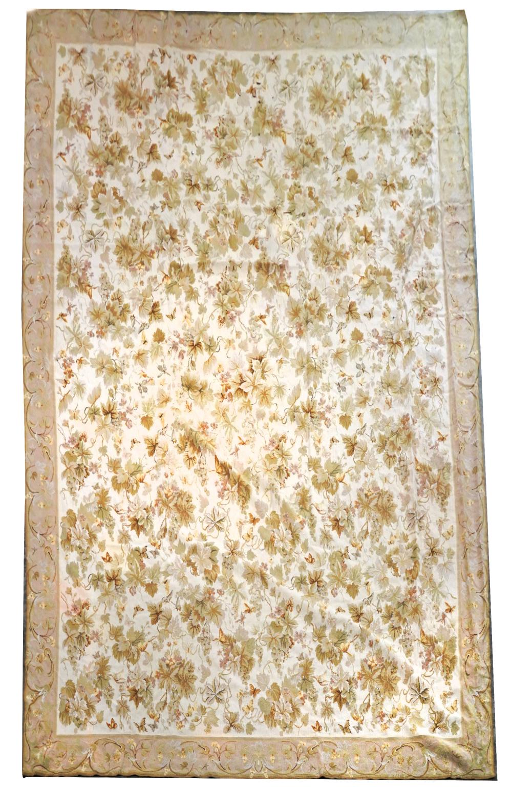AUBUSSON RUGfloral pattern; 13'9"