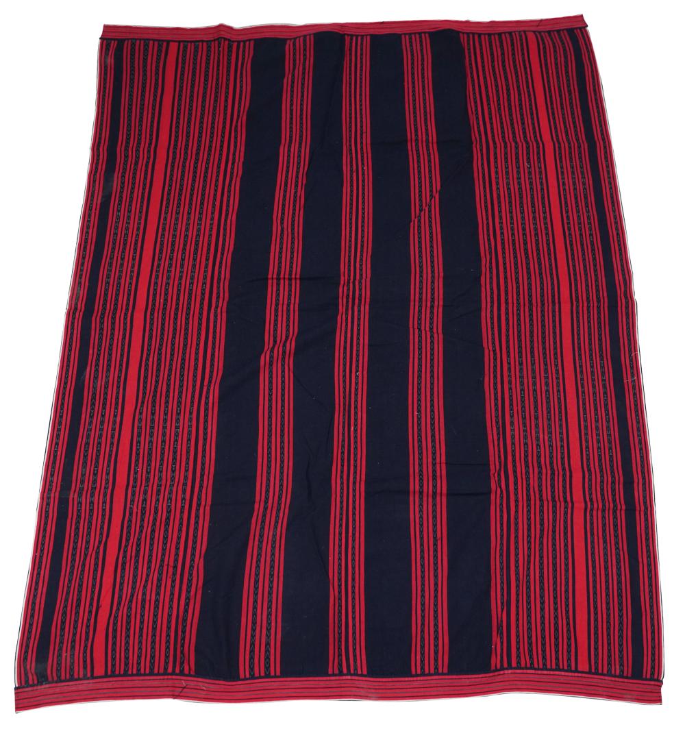 ASIAN RED, BLACK, & WHITE STRIPED TEXTILEwoven