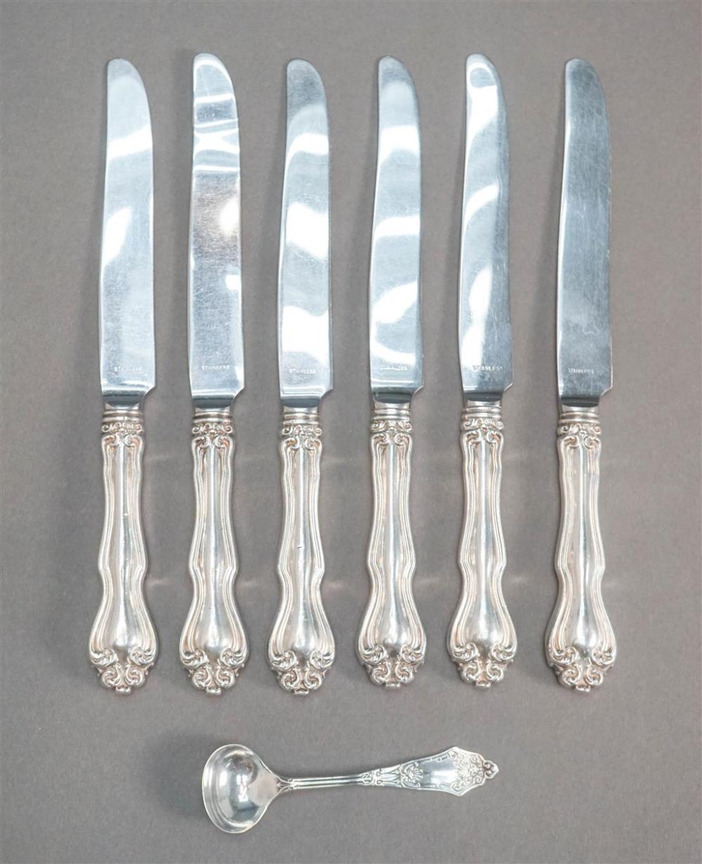 COIN SILVER SALT SPOON WITH SIX 32773d