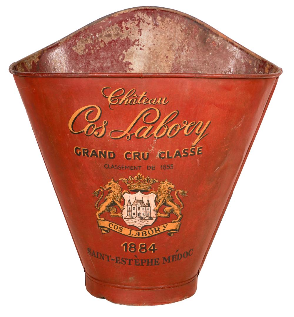 FRENCH RED-PAINTED TOLE GRAPE HODChateau