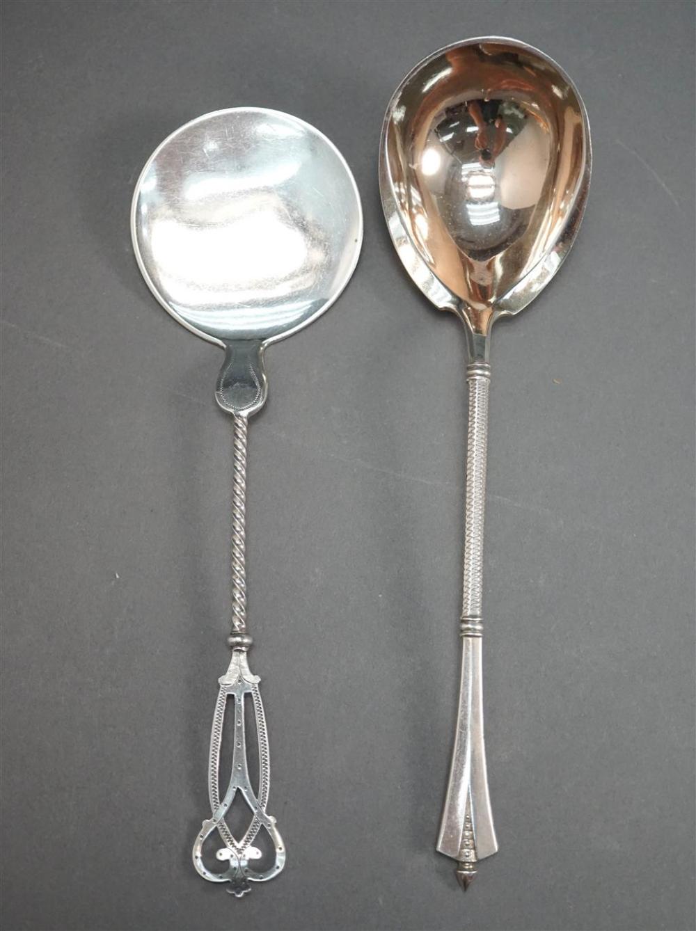 TWO DANISH 826-SILVER SERVING SPOONS,