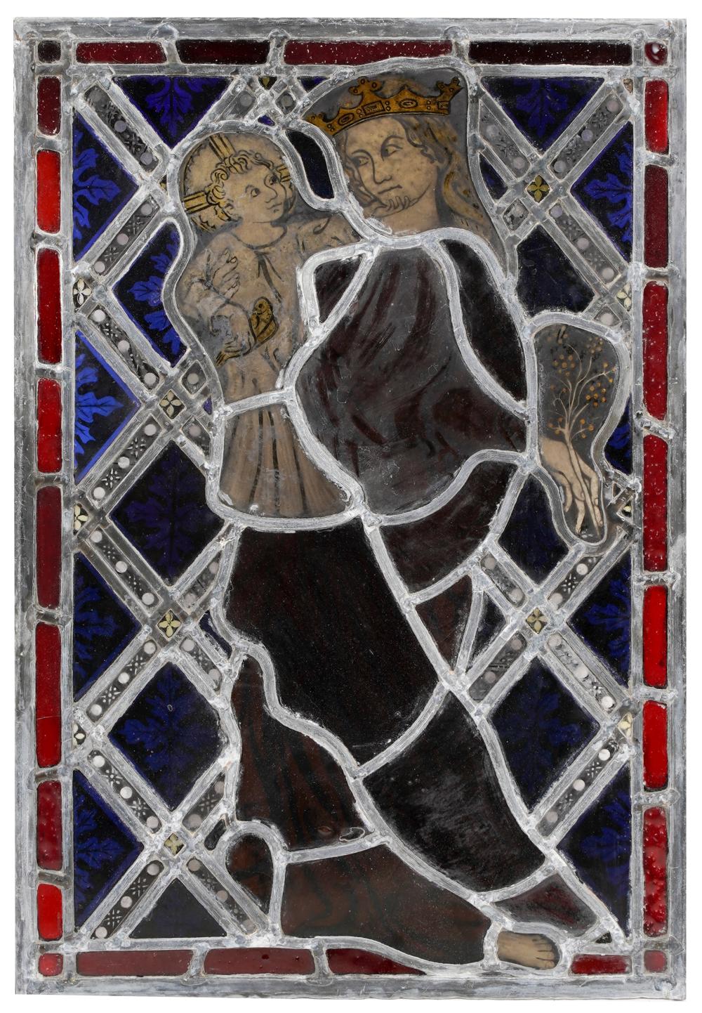 STAINED GLASS PANELdepicting the Virgin