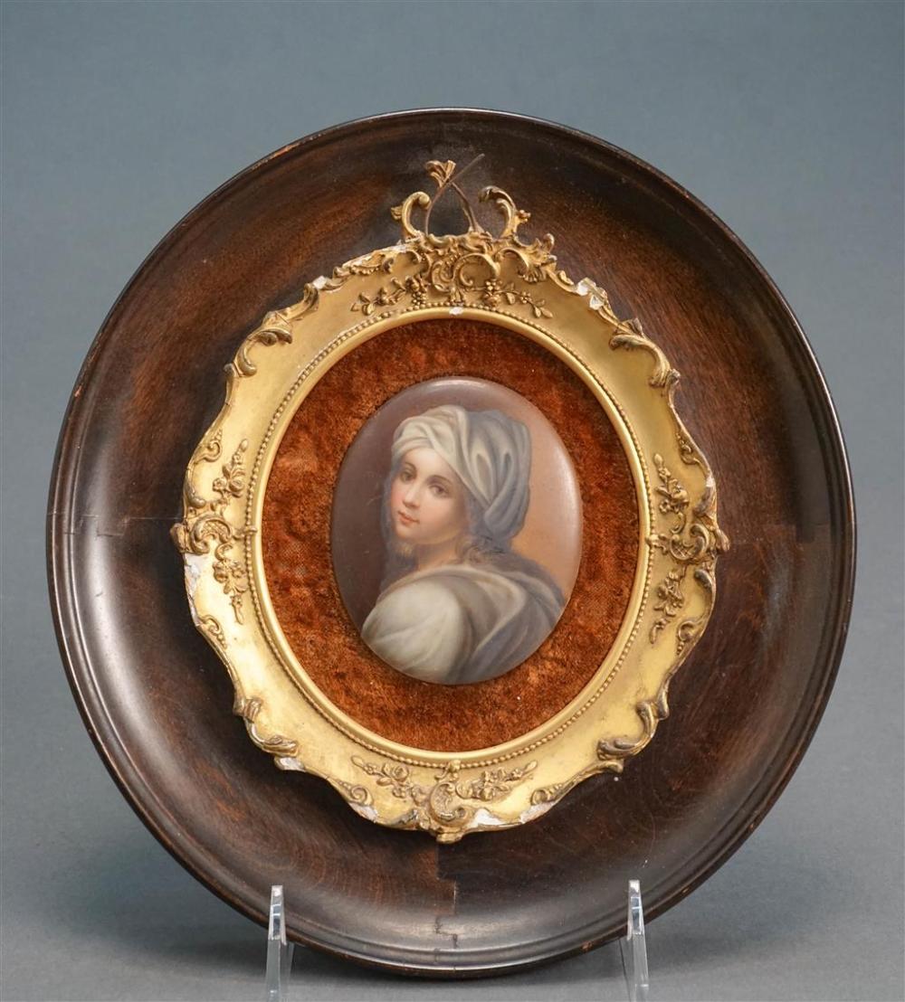 MINIATURE PORTRAIT OF WOMAN, PAINTED