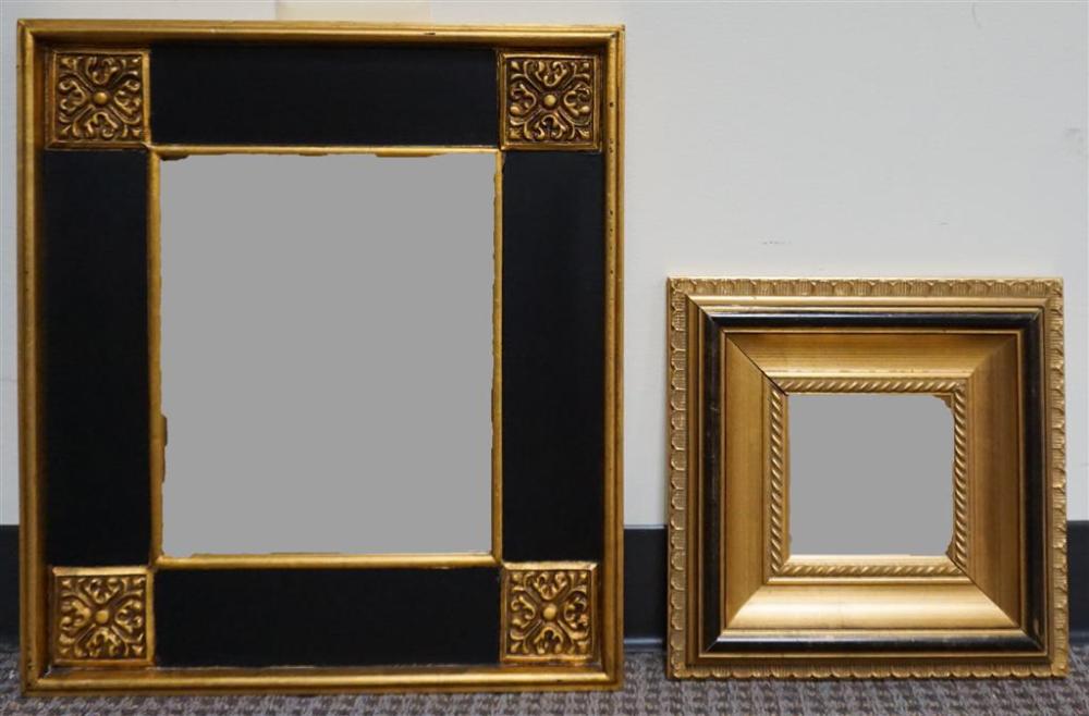 TWO PARCEL EBONIZED AND GILT MIRRORS  32782c