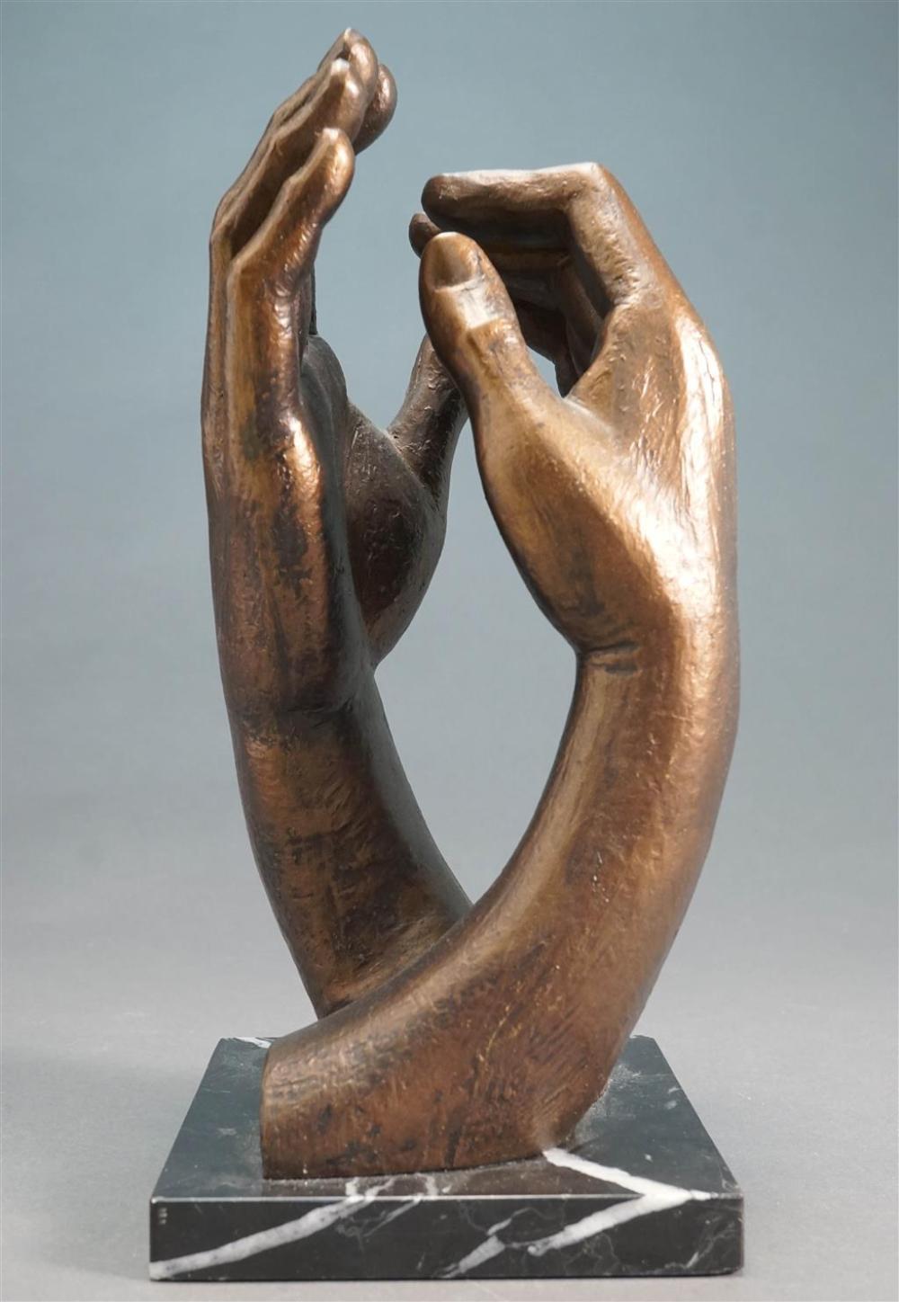 AFTER RODIN, CATHEDRAL HANDS, GILT