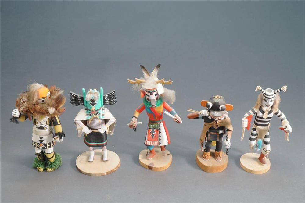 GROUP WITH FIVE HOPI PAINTED COTTONWOOD 327853