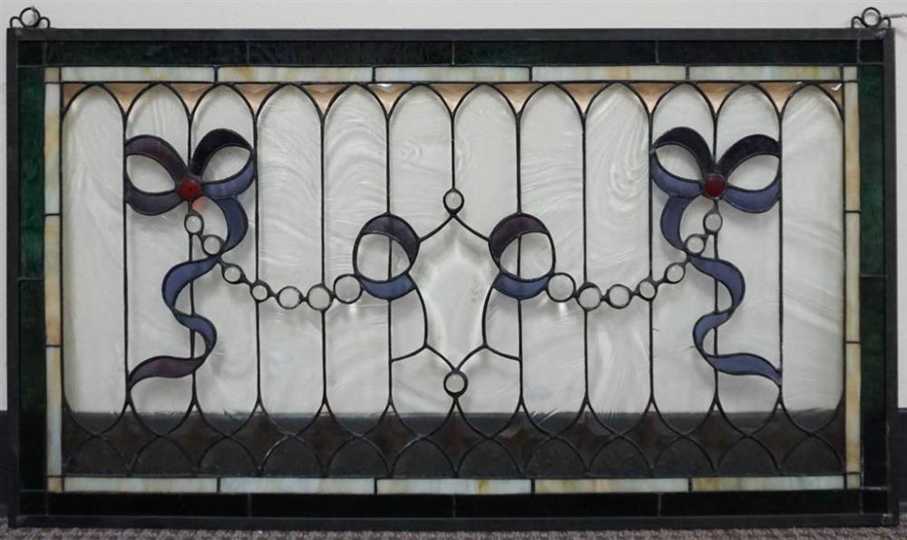 LEADED GLASS PANEL 18 X 32 INLeaded 32789a