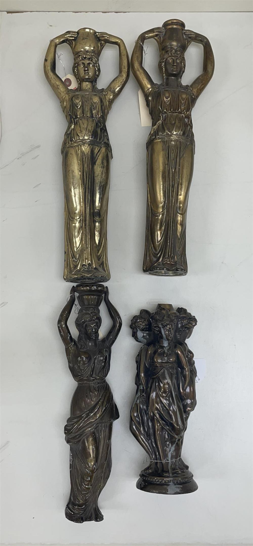 FOUR PATINATED METAL FIGURAL LAMP 3278af